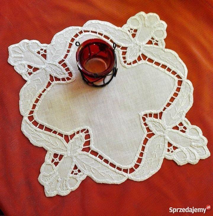 Serwetk dzwonki ręczny haft richelieu Wyposażenie wnętrz Kalisz sprzedam