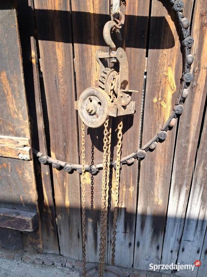 Podnośnik łańcuchowy rumcug Rok produkcji 1900 Miękinia