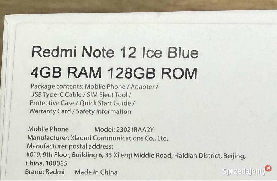 Xiaomi Redmi Note 12 Ice Blue 128 GB 4 GB RAM Gidle