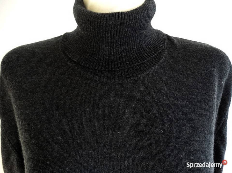 Sweter z Golfem Wełniany 100 Wełna Merino Fine Łomża