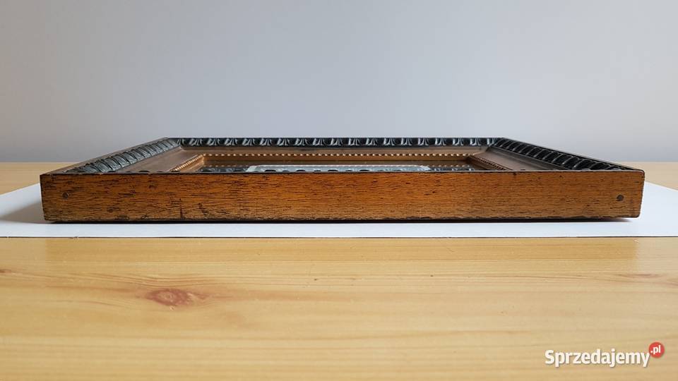 Stara grafika Cuxhaven UM 1840 w ramie z lustrem Dąbrowa Górnicza