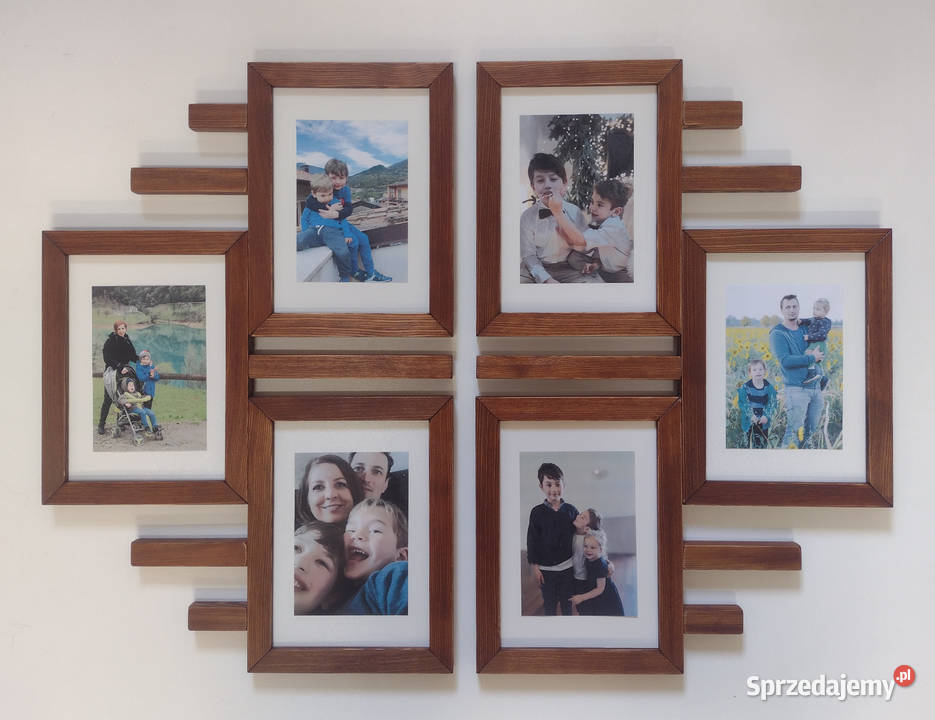 Drewniana Multirama Ramka na 6 zdjęć 15X21 Katowice