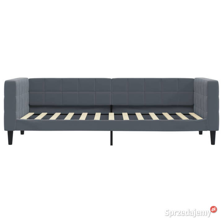Sofa z materacem do spania ciemnoszara aksamit