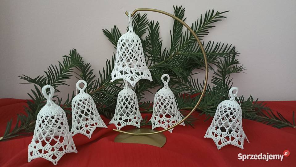 Ozdoby choinkowe na szydełku aniołki dzwonki Jaworzno