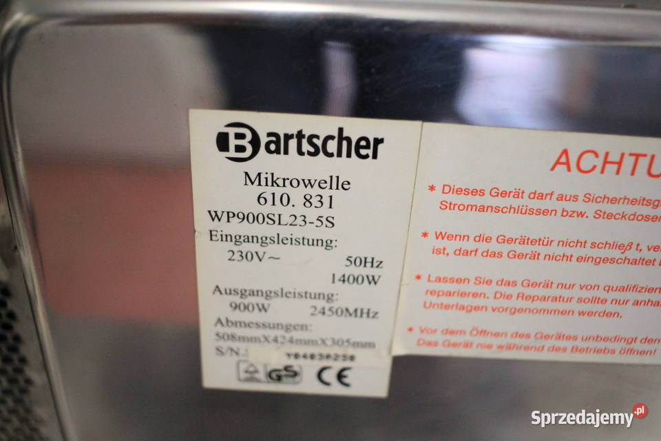 Kuchenka mikrofalowa Bartscher WP900SL235S Katowice