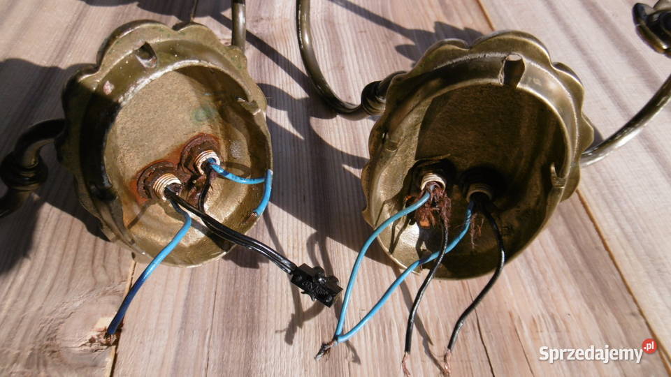 mosiężny kinkiet 2 mały cokół prl artdeco Oświetlenie Namysłów