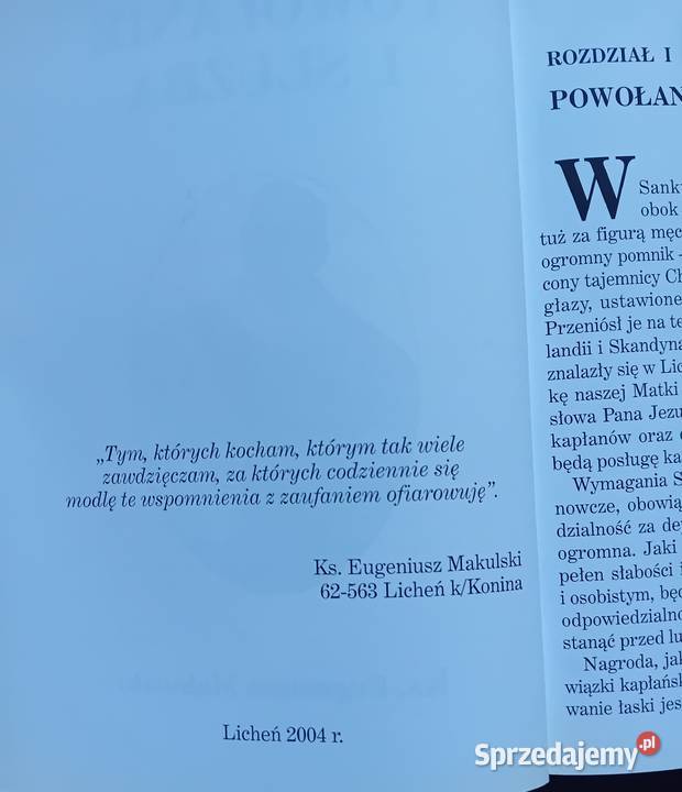 Ks Eugeniusz Makulski powołanie i służba Licheń Koźminek sprzedam