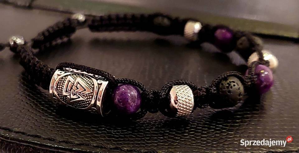 BRANSOLETKA STAL AMETYST LAWA RUNA PUDEŁKO śląskie Poraj sprzedam