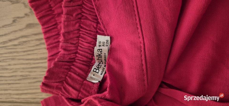 Czerwone materiałowe spodnie Bershka S mazowieckie Warszawa