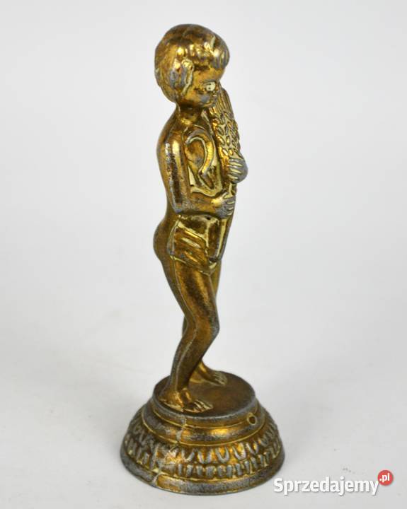 Figurka mosiądz cherubin Bachus alegoria piwa Bronisze