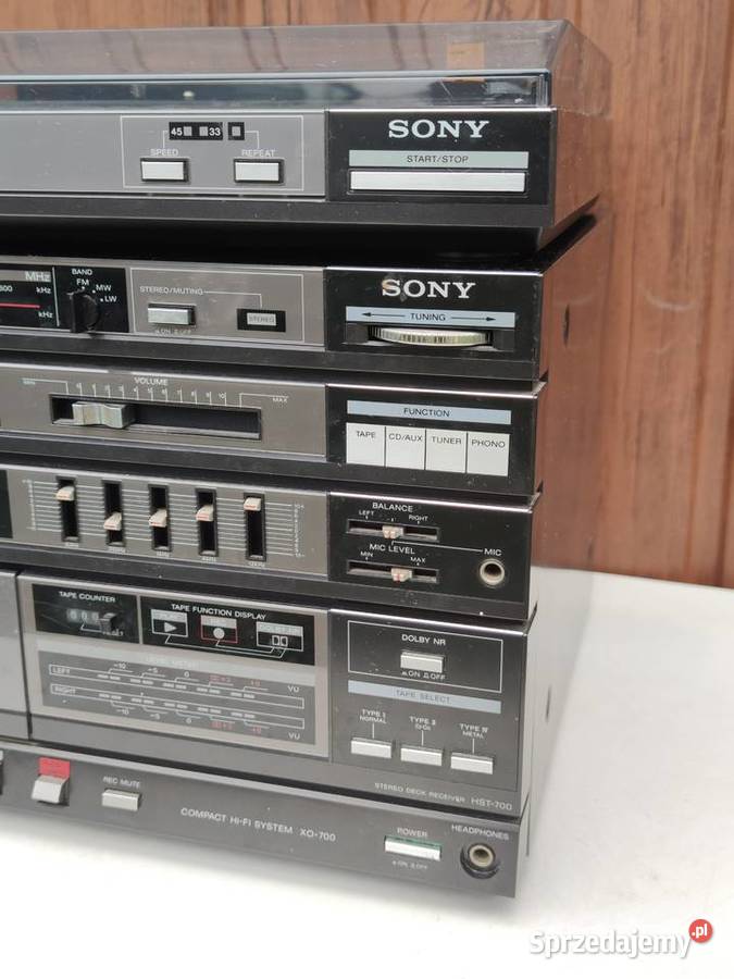 Sony xo700 wieża z lat 80 gramofon korektor deck Wieże i miniwieże