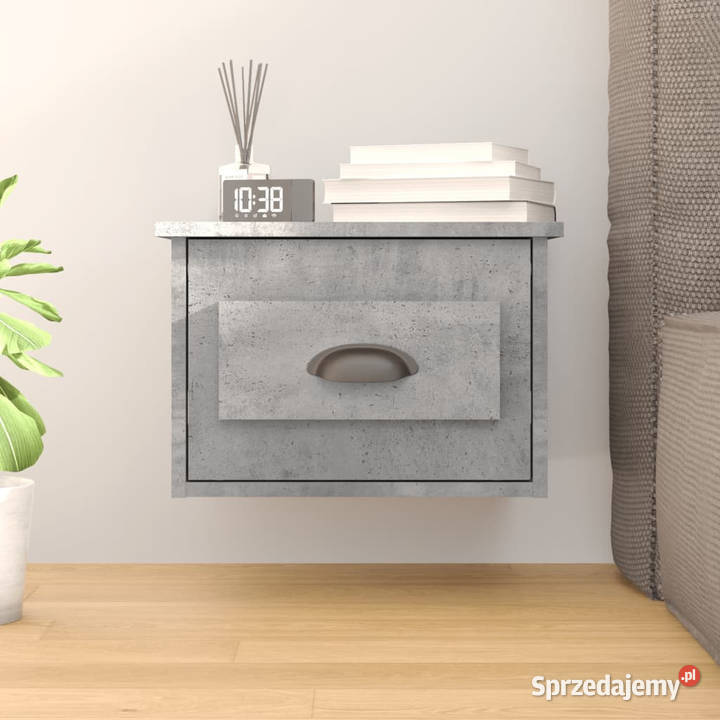Wisząca szafka nocna szarość betonu 415x36x28 mazowieckie