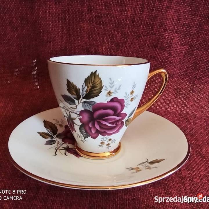 Serwis Royal Imperial Made in England Z pąsową Porcelana i szkło Gdańsk