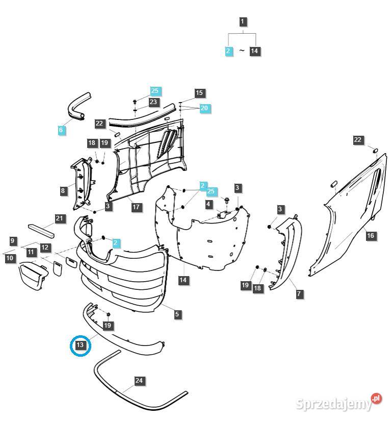 Atrapa dolna część grilla LS XJ25 G830 LS Pozostałe Tajęcina sprzedam