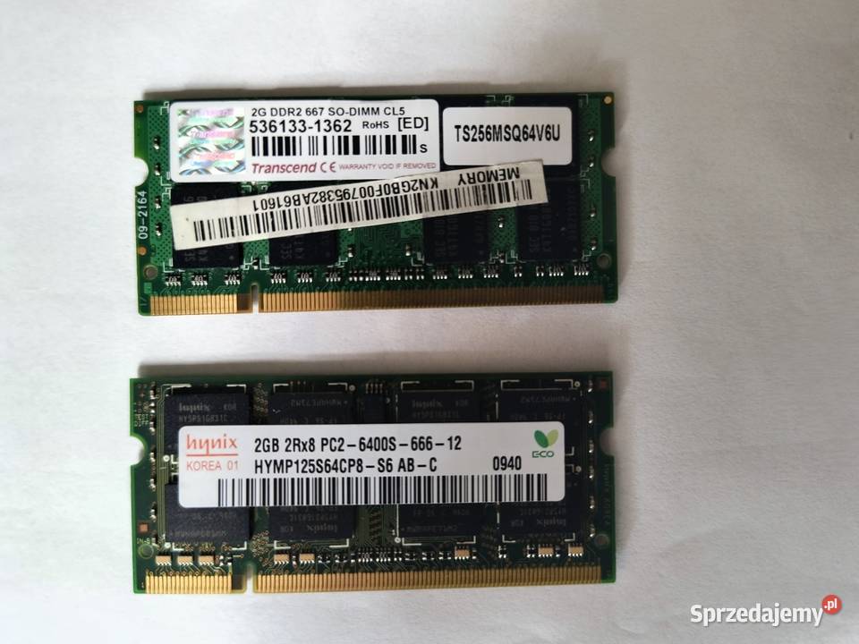 Pamięci RAM DDR2 2GB do laptopów Elektronika Katowice
