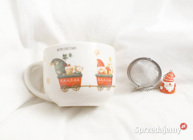 świąteczny kubek z lokomotywą mikołaj kubek z