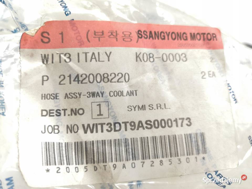 PRZEWÓD CHŁODNICY SSANGYONG REXTON 0206 ORI ASO