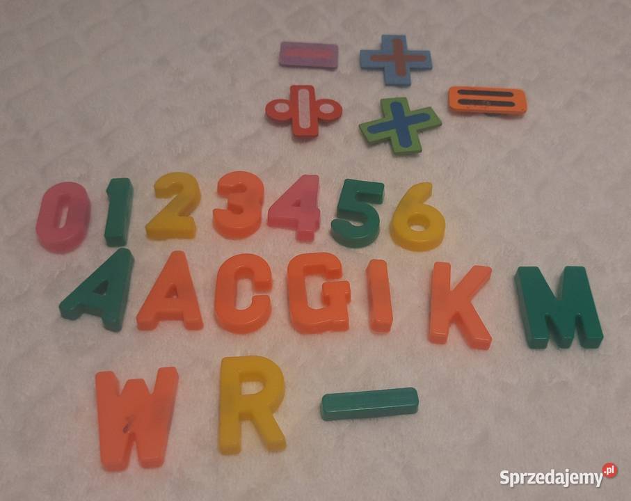 Magnesy na lodówkę Zestaw literki cyfry itp Czeladź