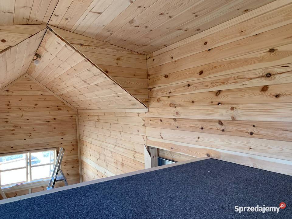 Mobilny drewniany domek z kuchnią łazienką i Borzęcin Duży