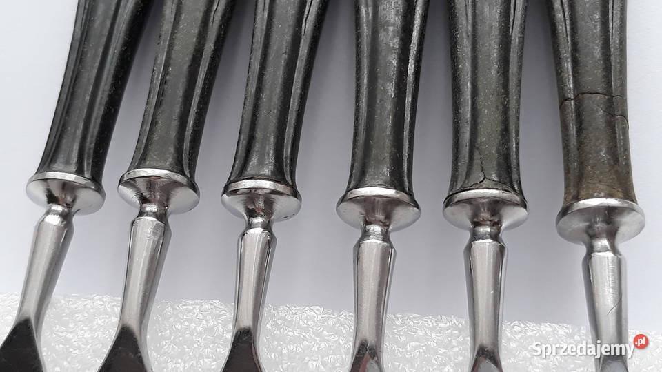 Widelce obiadowe 1 BAKELIT sztućce PRL Dąbrowa Górnicza