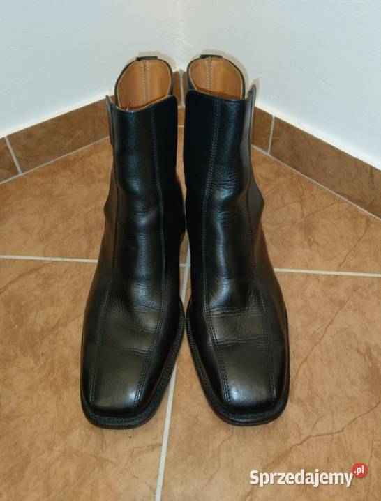Buty skórzane męskie czarne rozmiar 46 295 nowe Kołobrzeg sprzedam