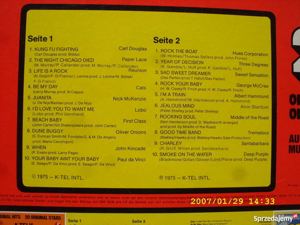 Rock LP DYNAMITE20 ORYGINAL HITS Płyty i kasety Wołów