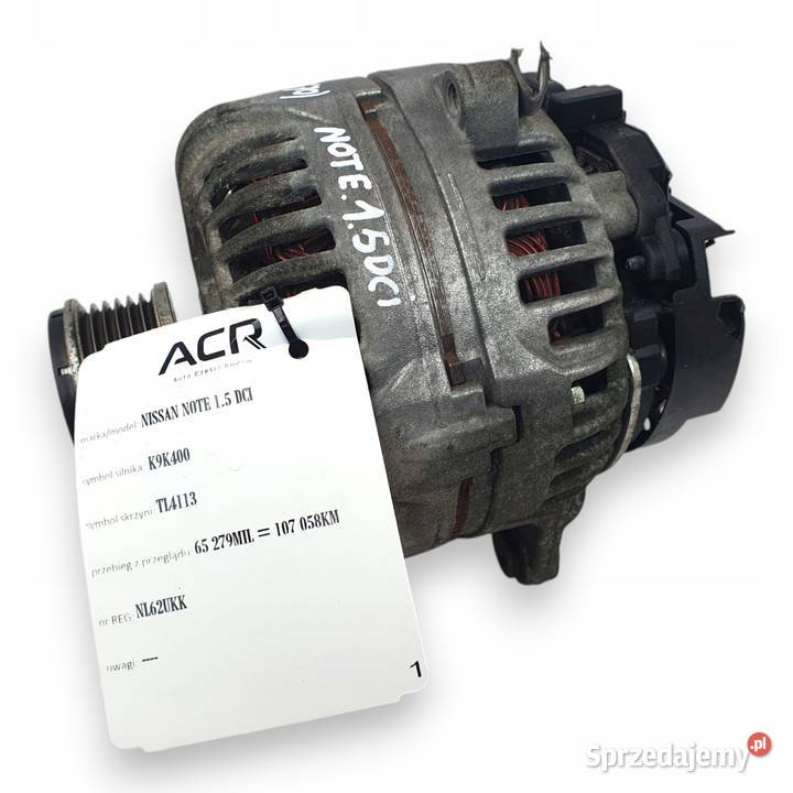 ALTERNATOR Nissan Note 15 DCI bosch 0124525140 lubelskie sprzedam