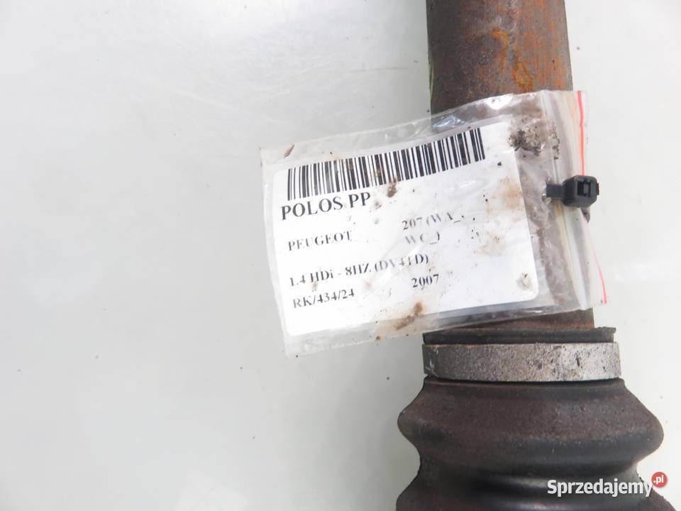 PÓŁOŚ PRAWA PRZEDNIA PEUGEOT 207 14 HDi