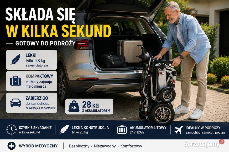 Elektryczny wózek lekki i składany Możliwość mazowieckie Wołomin