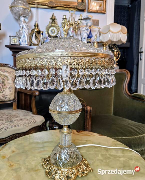 Lampa Salonowa szklana Lampka nocna kryształowa Oświetlenie Kalisz