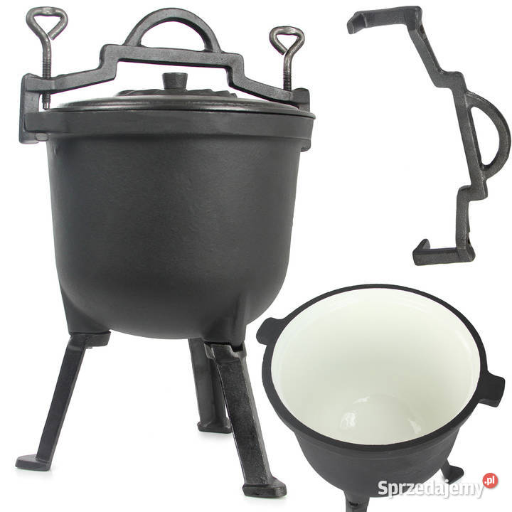 KOCIOŁEK myśliwski żeliwny garnek emeliowany 8L Ostrołęka sprzedam