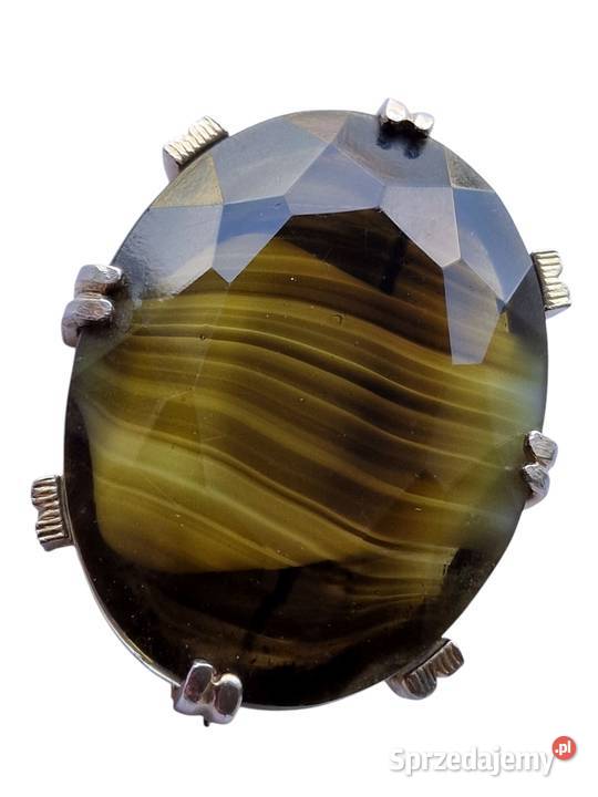 VINTAGE KOSTIUMOWA BROSZKA SPHINX ART DECO SZKŁO śląskie Częstochowa