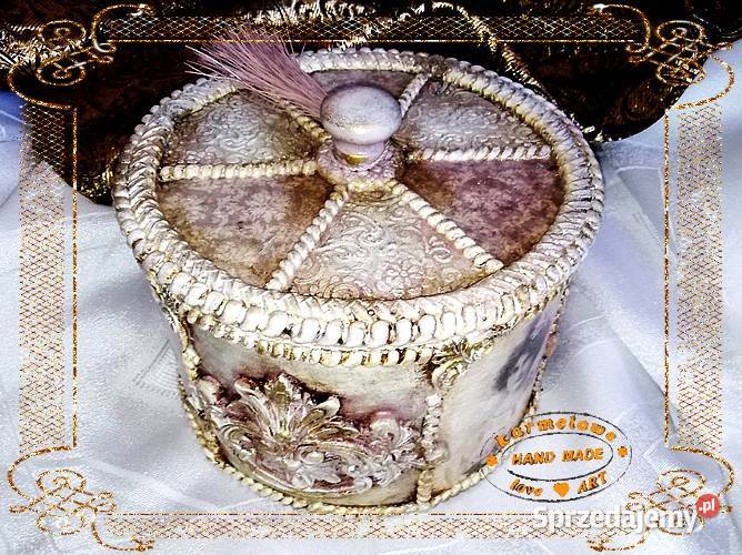 Pudełko szkatułka rękodzieło decoupage dekoracja Warszawa