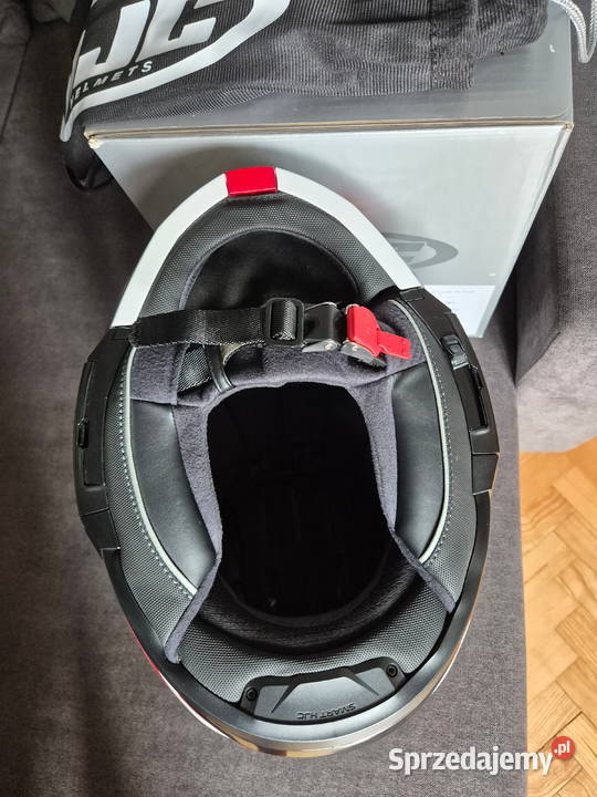Kask szczękowy HJC i91 Tricus biały czerwony małopolskie