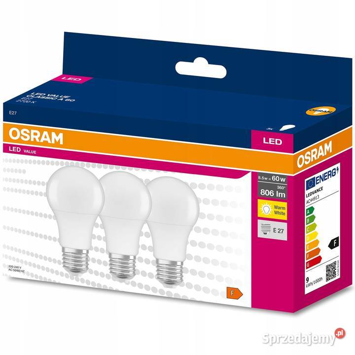Osram żarówka LED E27 3pak Olkusz