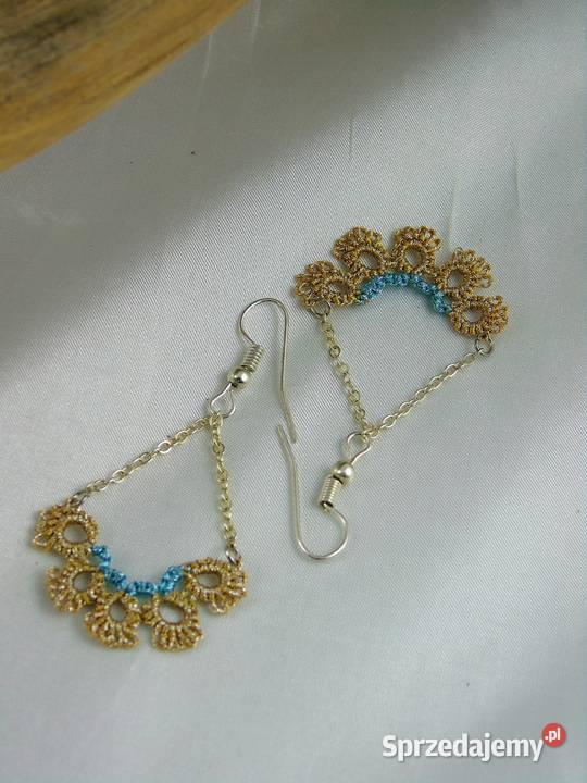 Kolczyki koronkoweróżne wzory kolory Wiśniowa