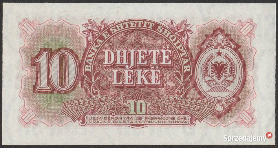 Albania 10 leke 1957 stan bankowy UNC Łódź