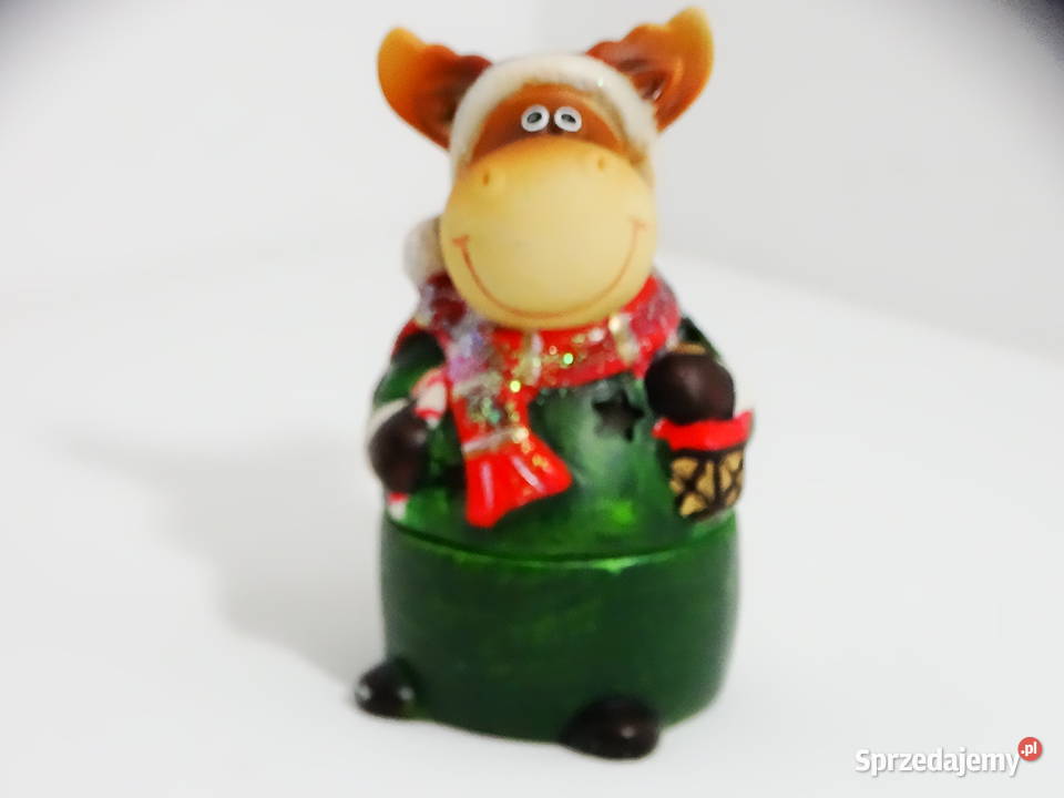 Zimowa figurka lampion porcelanowy dekoracja