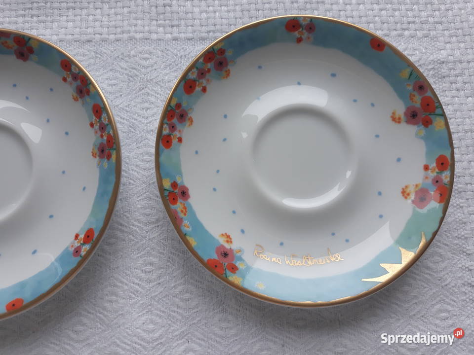 talerz talerze spodeczek porcelana w kwiatki