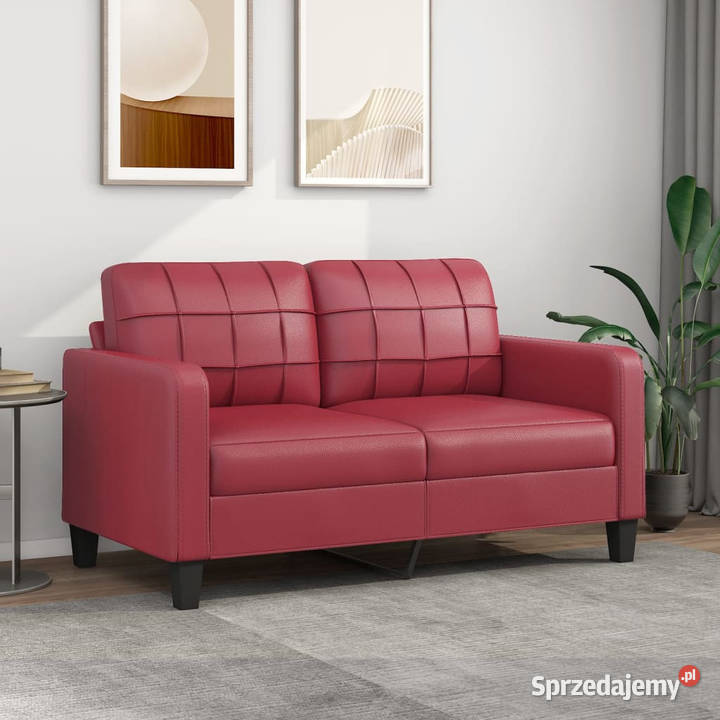 2osobowa sofa winna czerwień 140 sztuczna skóra Warszawa