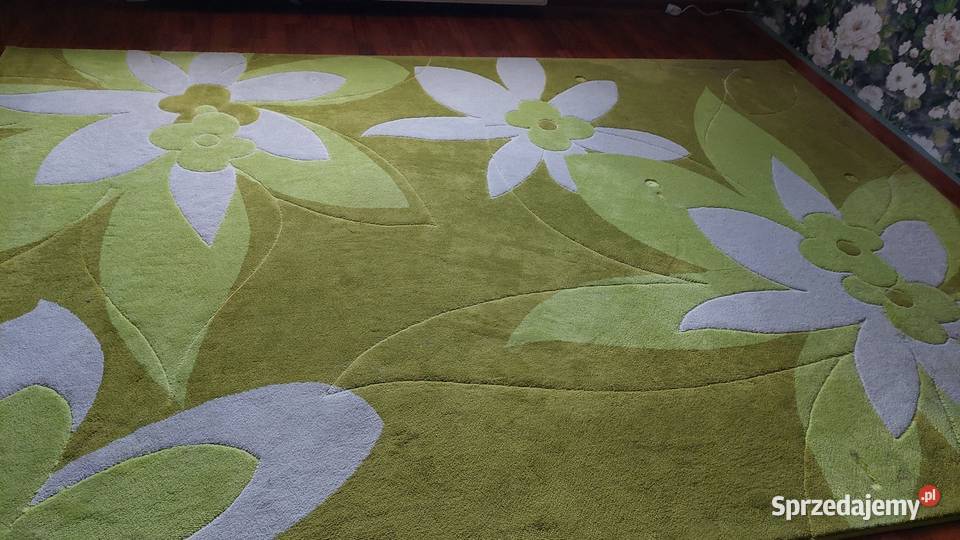 Dywan zielono biały w stanie Dywany Orzech