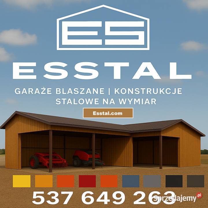 Garaż Blaszany w kształcie LZadaszenie Otwarte wielkopolskie Krotoszyn