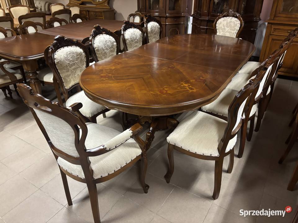 Piękny Stylowy Zestaw Włoski Rozkładany Stół 10