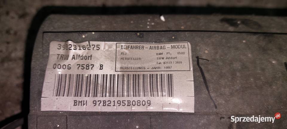 Poduszka powietrzna airbag bmw e39 3982316275 Starachowice