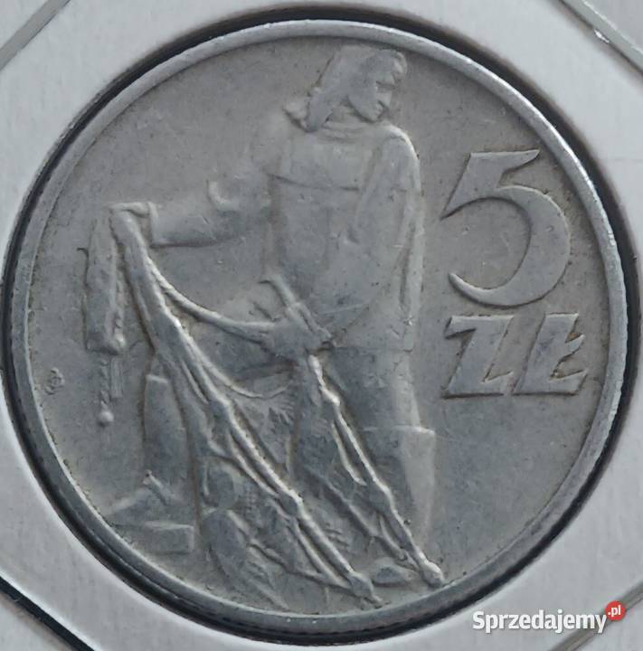 5 Złotych Rybak 1971 r 1 najniższy nakład Ładna Konin