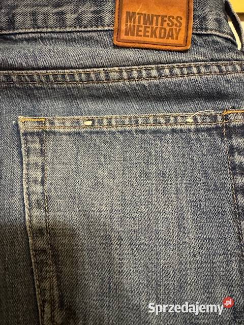 Jeansy męskie w28 L32 granatowe z przetarciami Częstochowa