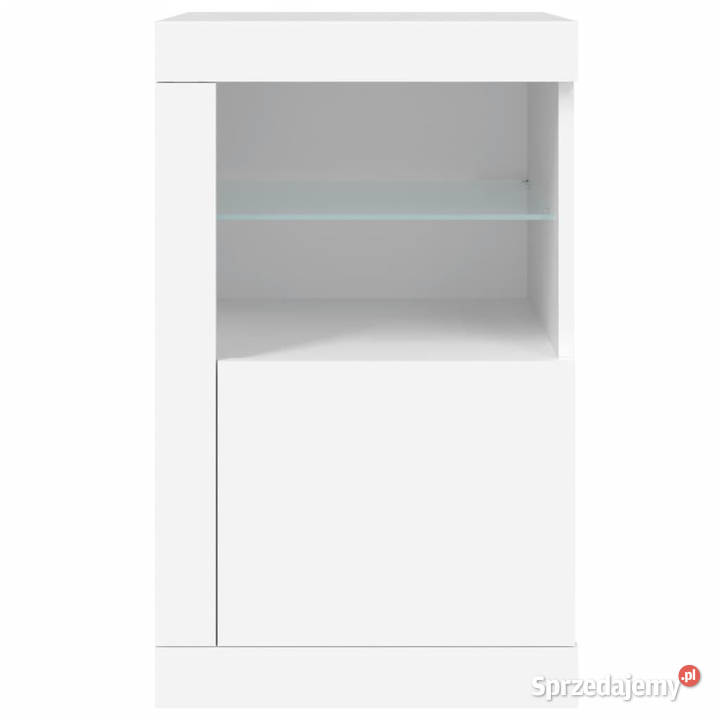 Szafki z LED 2 białe materiał drewnopochodny