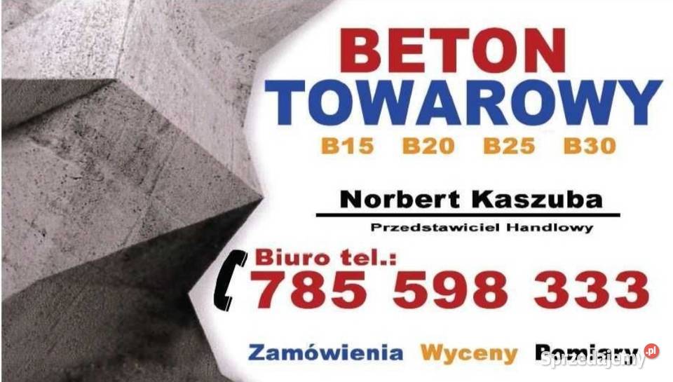 BETON TOWAROWY B15 B20 B25 B30 WOJEWÓDZTWO Krzyżowice sprzedam