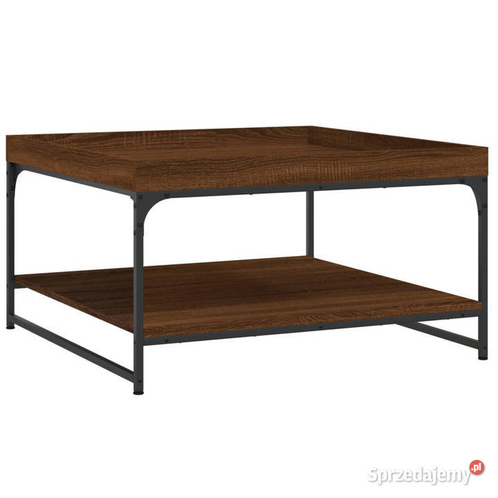 Stolik kawowy brązowy dąb 80x80x45 WM832817 Warszawa sprzedam
