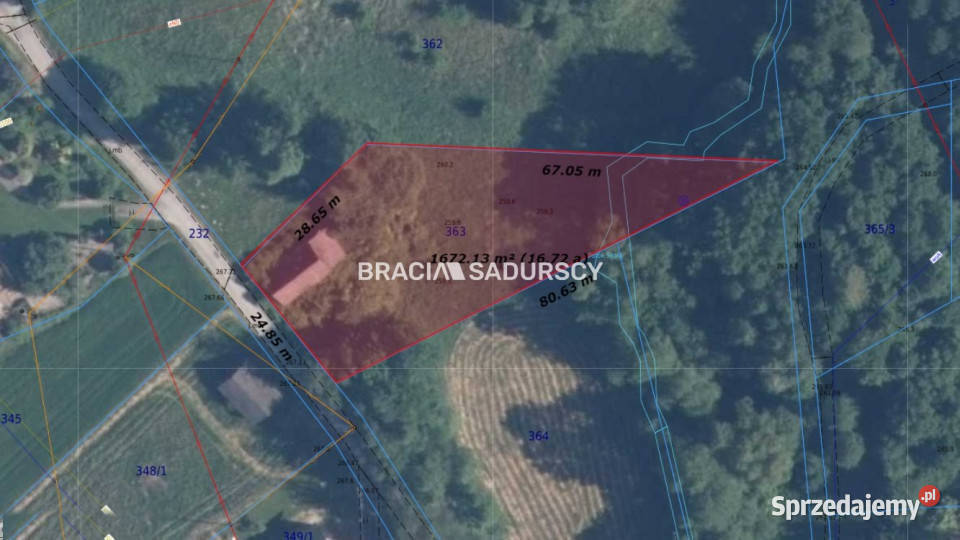 sprzedaży gruntu 1600 metrów Poręba Żegoty małopolskie